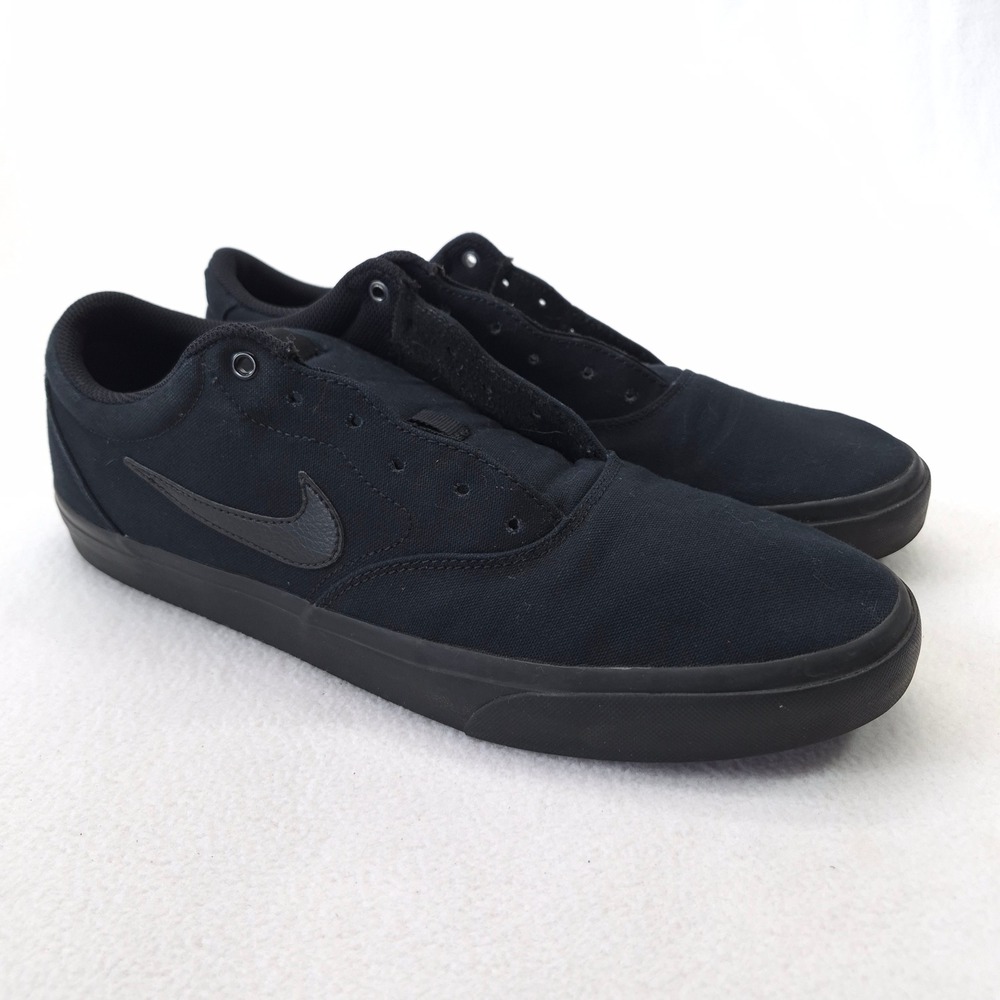 Nike SB Charge Solarsoft Canvas Triple Black CD6279-001 Skate Shoes Size 14